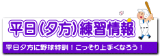 平日(夕方)練習情報